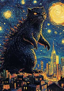 Catzilla Starry Night