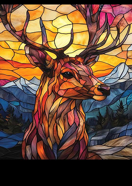 Stained Glass Deer