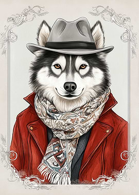 Husky in a Hat