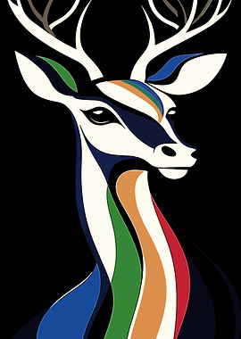 Abstract Deer Portrait