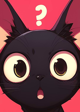 Curious, surprised, cute - The funniest black cat emoji