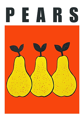 Pears Pop art Kitchen Poster