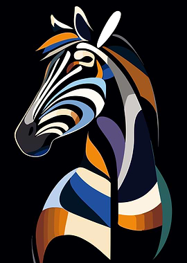 Abstract Zebra Portrait