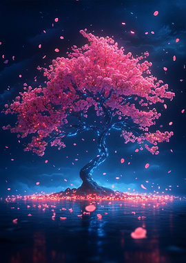 Glowing Cherry Blossom Tree