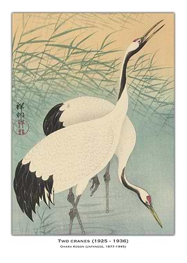 Two Cranes Japanese Art Print