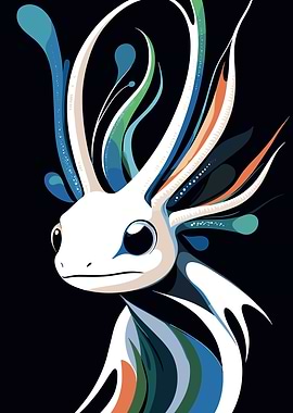 Abstract Axolotl Illustration