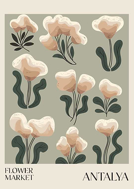 Floral Pattern with Antalya Text