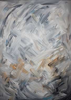 Abstract Grey and Beige Painting