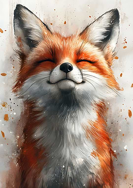 Smiling Fox Watercolor