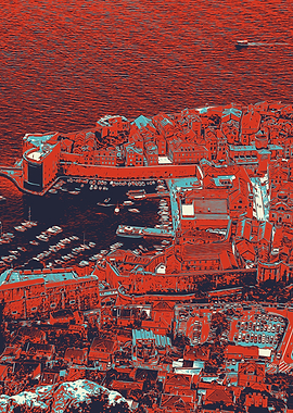 Aerial View of Coastal City