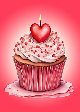 Heart-Shaped Cupcake