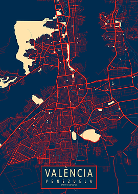 Valencia City Map Venezuela Hope