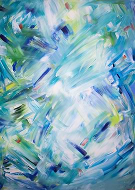 Abstract Blue and Green Painting