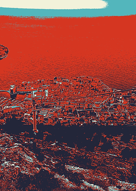 Coastal Town Aerial View