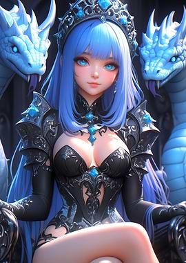 Anime Queen with Dragons Gaming