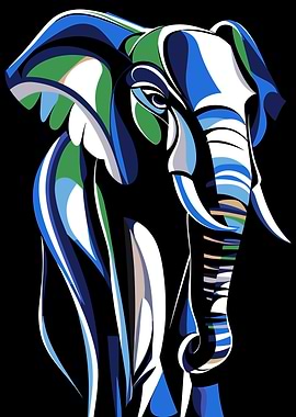 Abstract Elephant Art