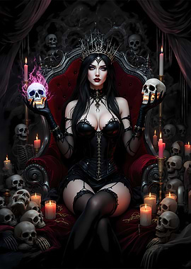 Dark Queen with Skulls: Queen of the Underworld