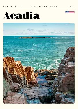 Acadia National Park Travel Art Poster