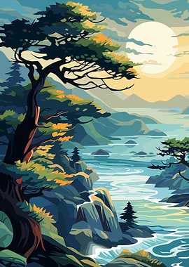 Coastal Sunset Landscape