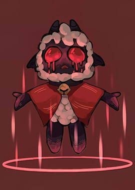 Creepy Sheep with Red Eyes