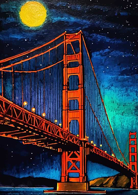 Golden Gate Bridge of San Francisco Night