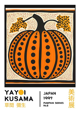Yayoi Kusama Pumpkin No.2 Exhibition Poster