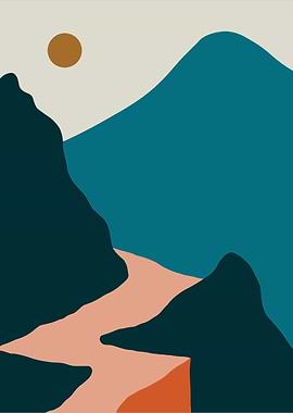 Abstract Mountain Landscape