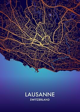 Lausanne City Map
