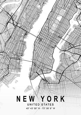 New York Light City Map