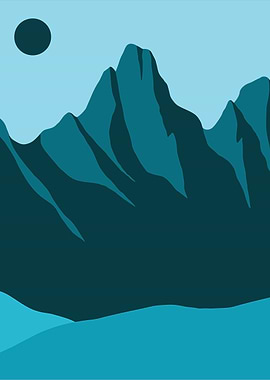 Minimalist Mountain Landscape