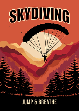 Skydiving Poster, Jump & Breathe