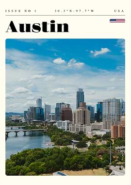 Austin Texas Travel Art Poster