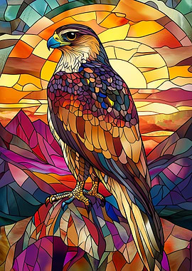 Stained Glass Falcon