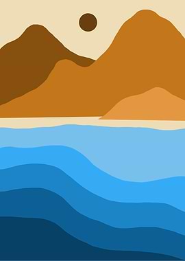 Abstract Mountain & Sea