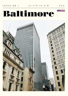 Baltimore Maryland Travel Art Poster