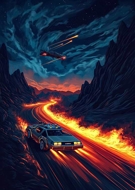 DeLorean on Lava Road