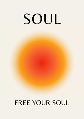 Free Your Soul Poster, Positive, Spiritual, Aura Gradient Art