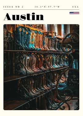 Austin Texas Travel Art Poster