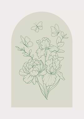 Floral Line Art Print