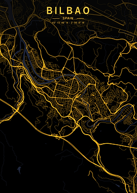 Bilbao Golden City Map
