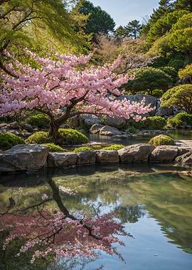 Cherry Blossom Reflection