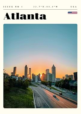 Atlanta Georgia Travel Art Poster