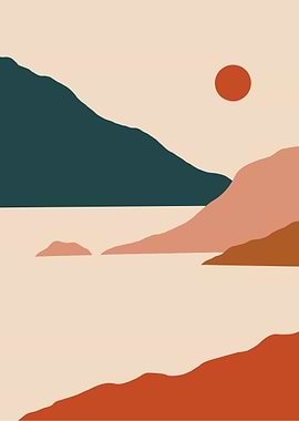 Abstract Mountain Landscape