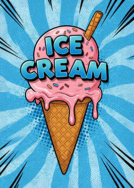 Pop Art Ice Cream Cone