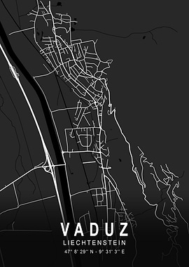 Vaduz Dark City Map