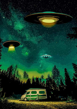 UFOs Over Forest Campsite
