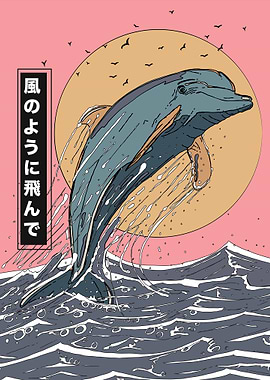 Dolphin Jumping in Waves