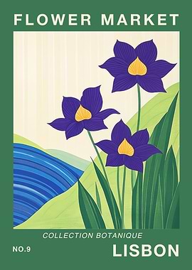 Lisbon Flower Market Poster