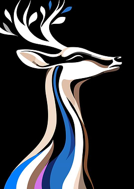Abstract Deer Portrait