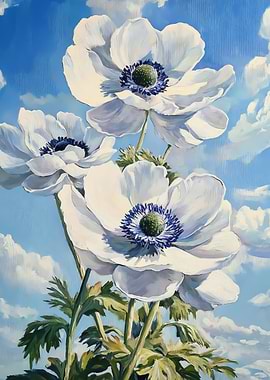 Bloom in White Anemones